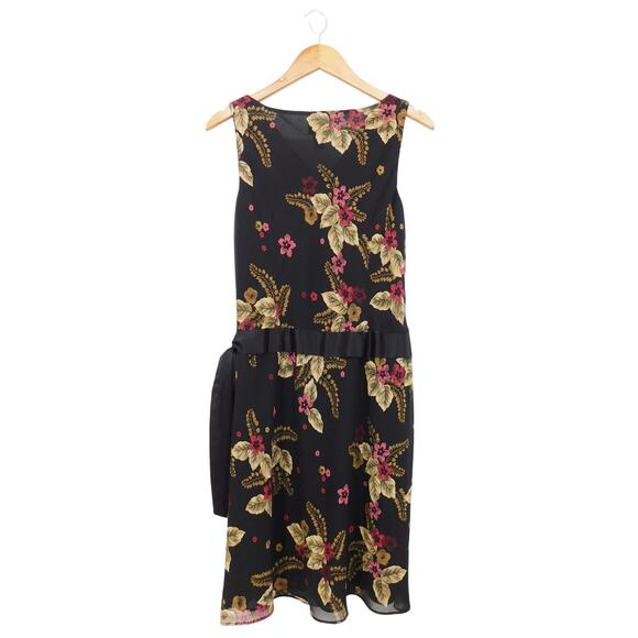 VTG Ann Taylor LOFT‎ Floral Knee-Length Sheath Tie Satin Waist Dress Size 6 Y2K - Picture 2 of 4